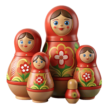 Colorful Russian Nesting Dolls png