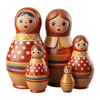 3D Rendering of Nested Dolls png
