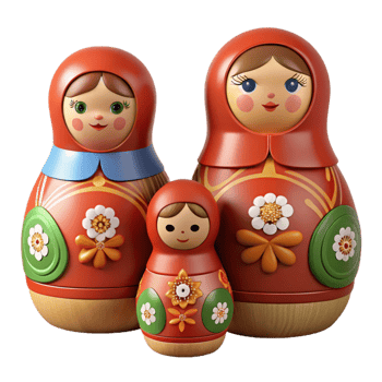 3D Render of Nesting Dolls png