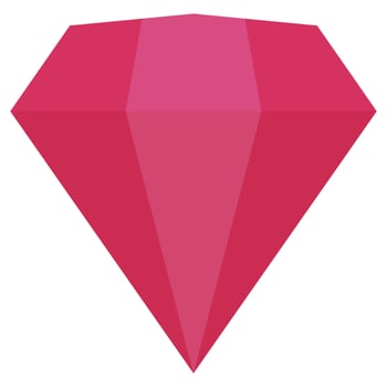 Red diamond flat icon isolated on white background. vector