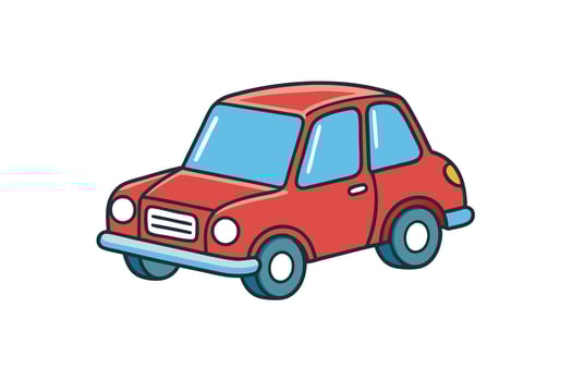 Cartoon style vehicle design featuring playful colors and a retro look, ideal for creative projects and automotive themed designs vector