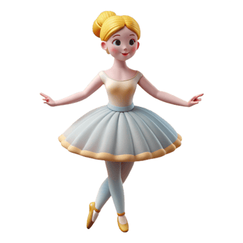 Cute Cartoon Ballerina in Tutu png