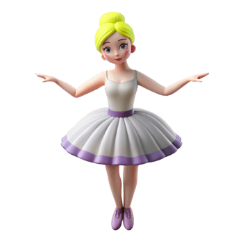 3D Cartoon Ballerina Illustration png