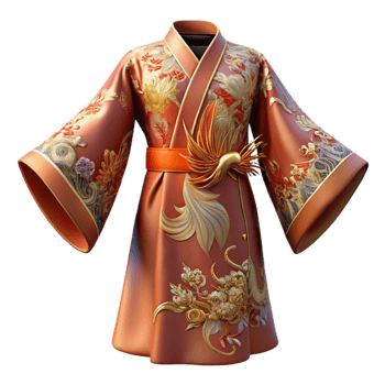 3D Render of an Ornate Red and Gold Robe png