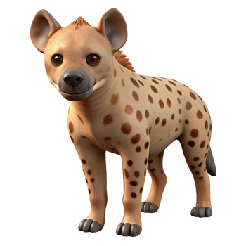 Cute Spotted Hyena Cartoon Animal png