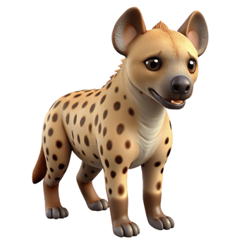 Cute Spotted Hyena Cartoon png