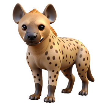 Cute Spotted Hyena Isometric Model png