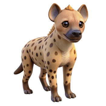 Cute Spotted Hyena Cartoon Character png