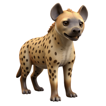 Adorable 3D Hyena Illustration png