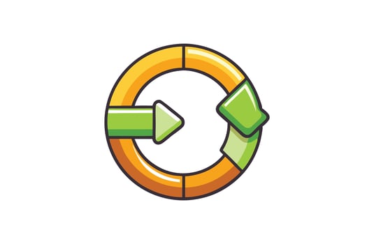 Modern illustration of a reload arrow symbol in a playful, vibrant, and professional style vector