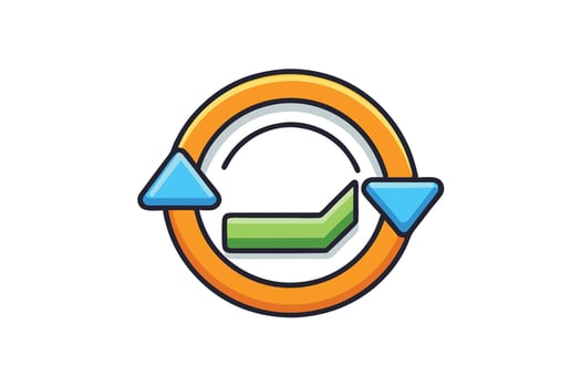 Circular refresh icon illustration featuring bold arrows and vibrant colors for digital design and concepts vector