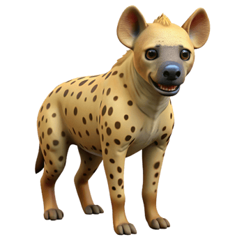 Cartoon Hyena 3D Render png