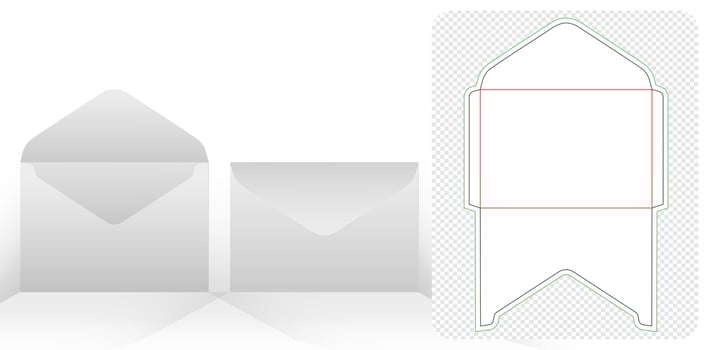 die cut envelope templates isolated background for your message, packaging branding, products compartments unique designs, minimalist conceptual holder, wedding invitation envelopes, container die cut vector