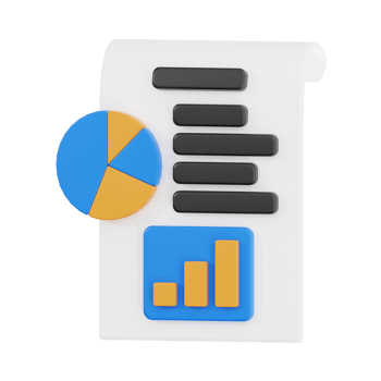 3D Pie Chart and Report Design for Data Analysis - Infographic Style png
