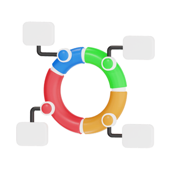 3D Colorful Doughnut Chart Infographic - Circular Data Visualization png