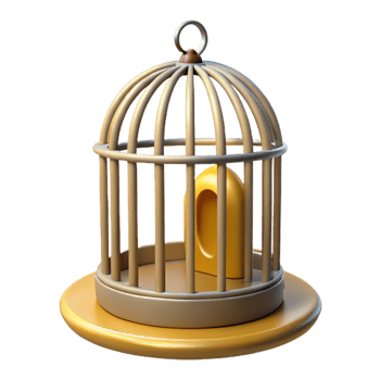 Golden Object in Cage png