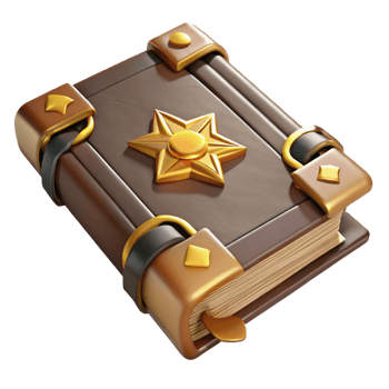 Isometric Rendered Book with Star Detail png