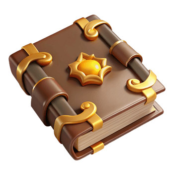 3D Book with Golden Clasps Illustration png