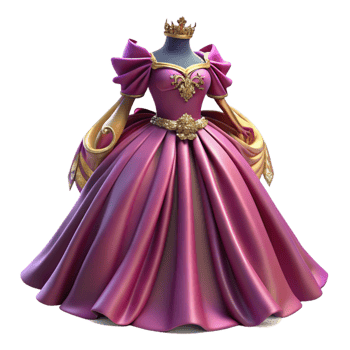 Purple Ball Gown with Gold Accents png