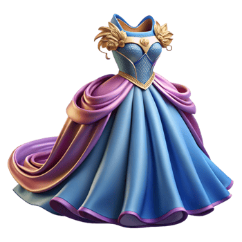 3D Render Regal Ball Gown Illustration png