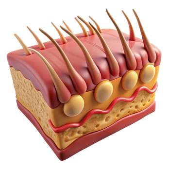 Isometric Model of Human Skin Structure png