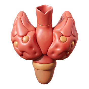Isometric Render of a Human Thyroid Gland png