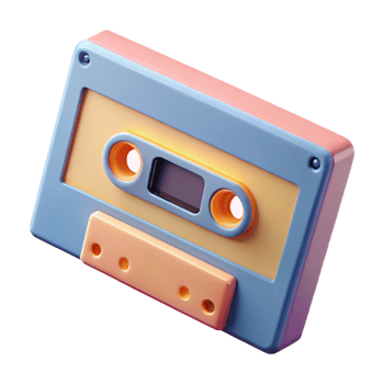 3D Rendered Retro Cassette Tape png