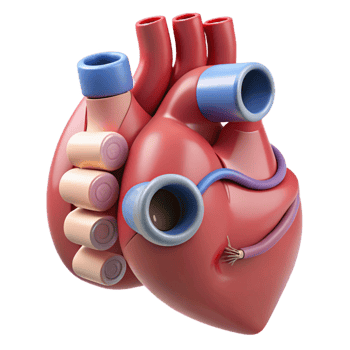 3D Stylized Human Heart Illustration png