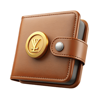 Leather Wallet with Gold Coin png