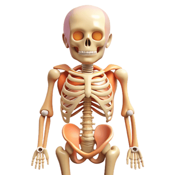 3D Cartoon Skeleton Illustration png