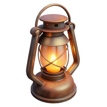 3D Model of Vintage Oil Lantern png