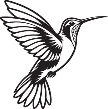 Dreamy Hummingbird Silhouette in Flight vector