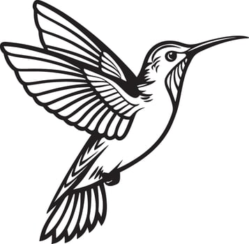 Minimalist Hummingbird Silhouette Flying vector