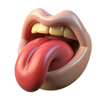 3D Mouth Illustration Sticking Tongue Out png