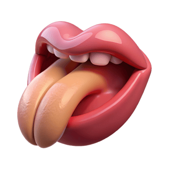 Glossy Lips with Sticking Out Tongue png