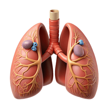 Isometric Model of Human Lungs with Bronchi png