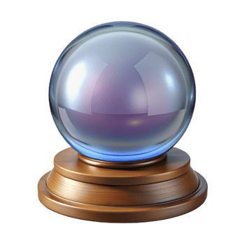 Crystal Ball on Wooden Stand png