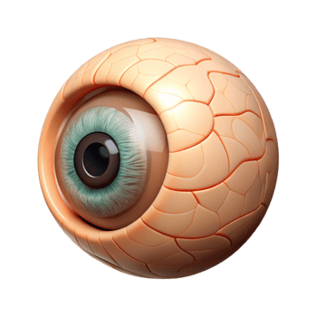 3D Rendered Eye with Textured Skin png