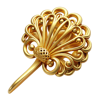 Gold Ornamental Design with Swirls png