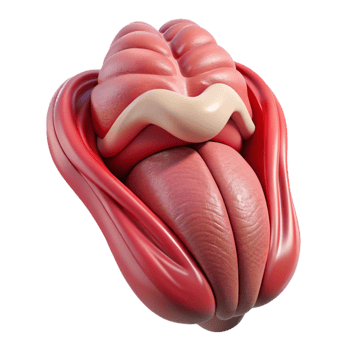 3D Illustration of Tongue with Brain png