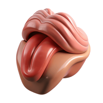Isometric Lips and Tongue Abstract png