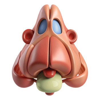 Isometric Cartoon Character with Tongue Out png
