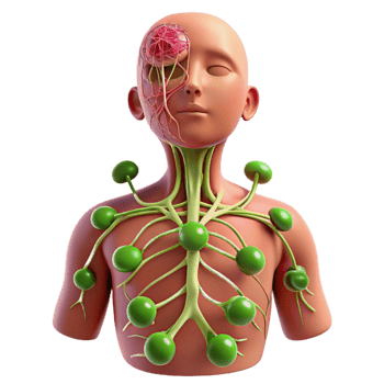 3D Illustration of Lymph Nodes in Human Body png