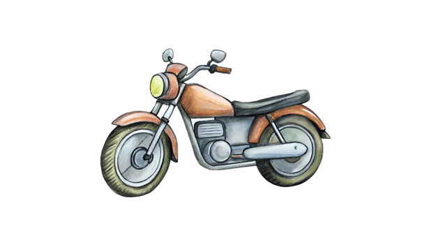 hand drawn design of a motorbike png