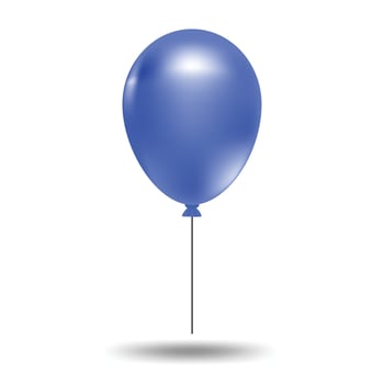 3D object Elastic Blue balloon shape flat art design illustration with simple shape perfect for birthday or anniversary kids game item asset vector