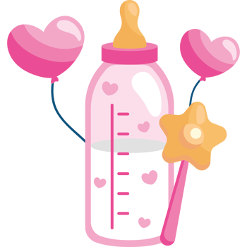 gender reveal pink milk bottle png