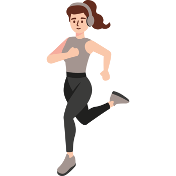 runner woman with headphone png