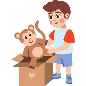 cute boy and toy donation png