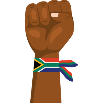 hand with bracelet south africa flag png