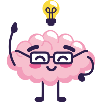 cute brain creative comic png